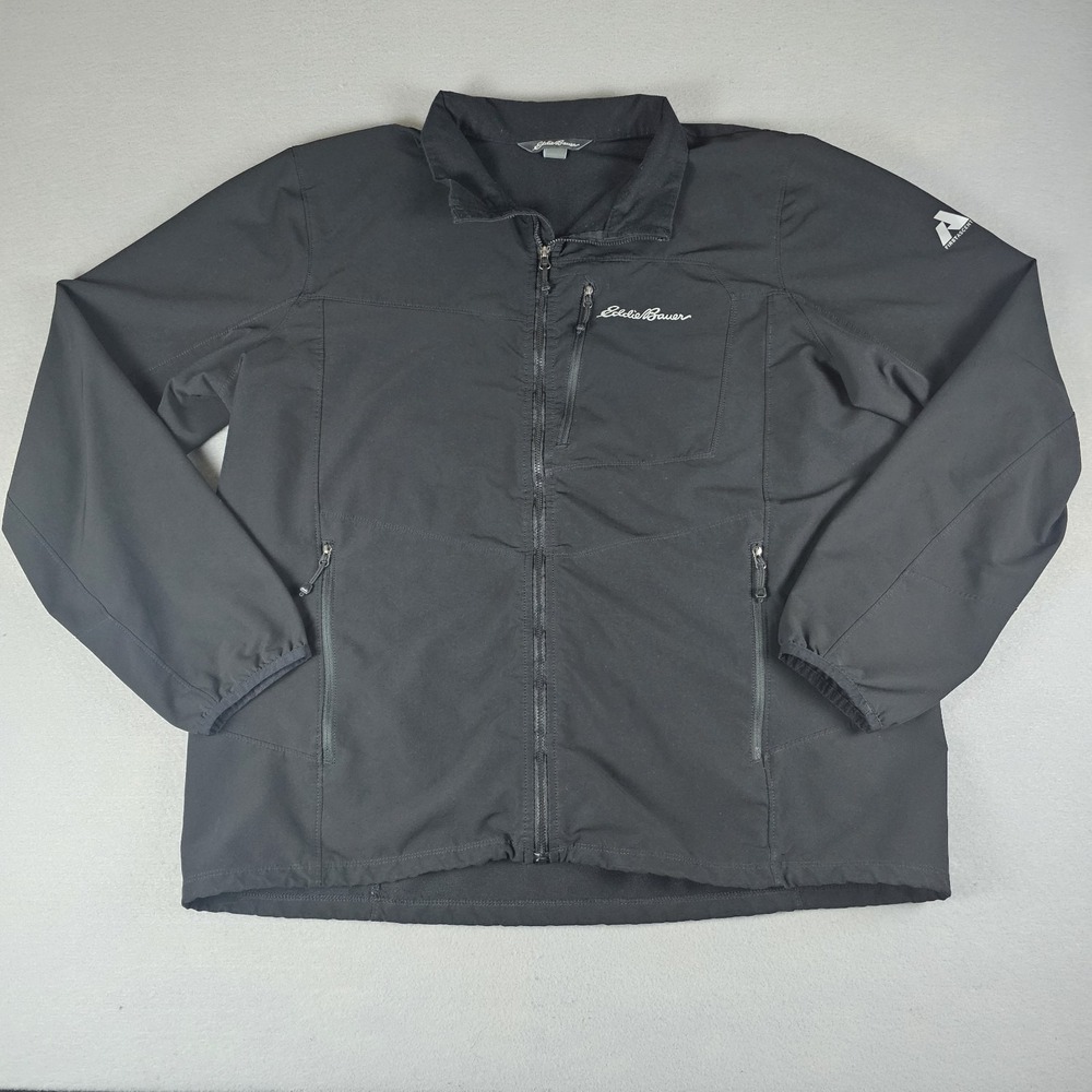 Eddie Bauer First Ascent Jacket Mens Extra Large Black Zip Pockets Mock Neck